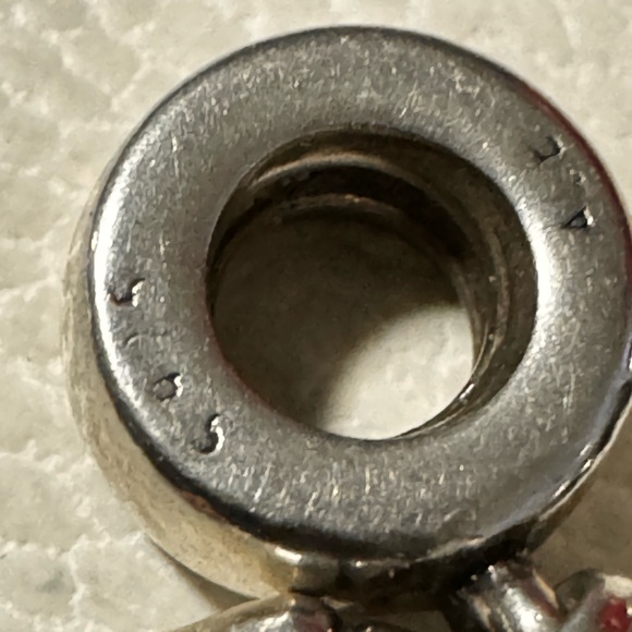 Authentic Pandora red enamel heart dangle charm X2 - Picture 2 of 6